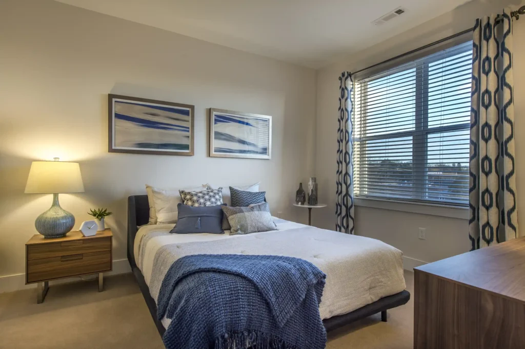 Bedroom with large window